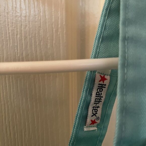 Vintage Health Tex Baby Chick Embroidered Overalls Aqua Green Size 9 Months - Picture 7 of 13